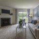 Living room with fireplace at Thomas Meeting apartment in Exton