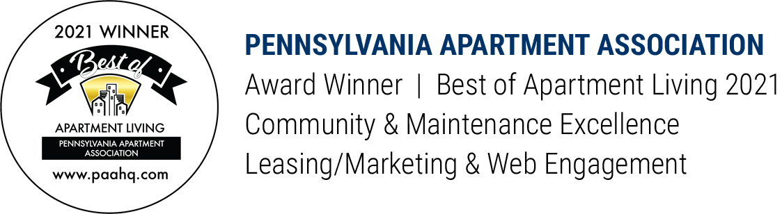 Pennsylvania Apartment Association Award Winner Best in Apartment Living
